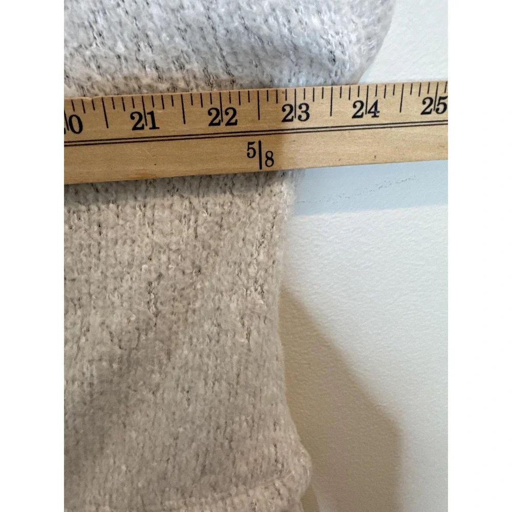 Pilcro Sweater Womens 1X Plus Beige Ruffle Hem Short Sleeve Knit Top Pullover